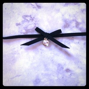 Black bow choker necklace